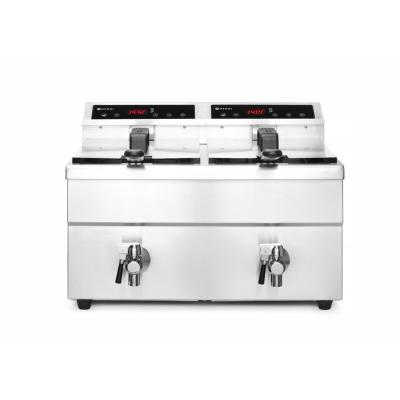 Indukční fritéza s výpustí - 2 x 8 l, HENDI, Profi Line, 16L, 230V/7000W, 577x609x(H)410mm | 215029